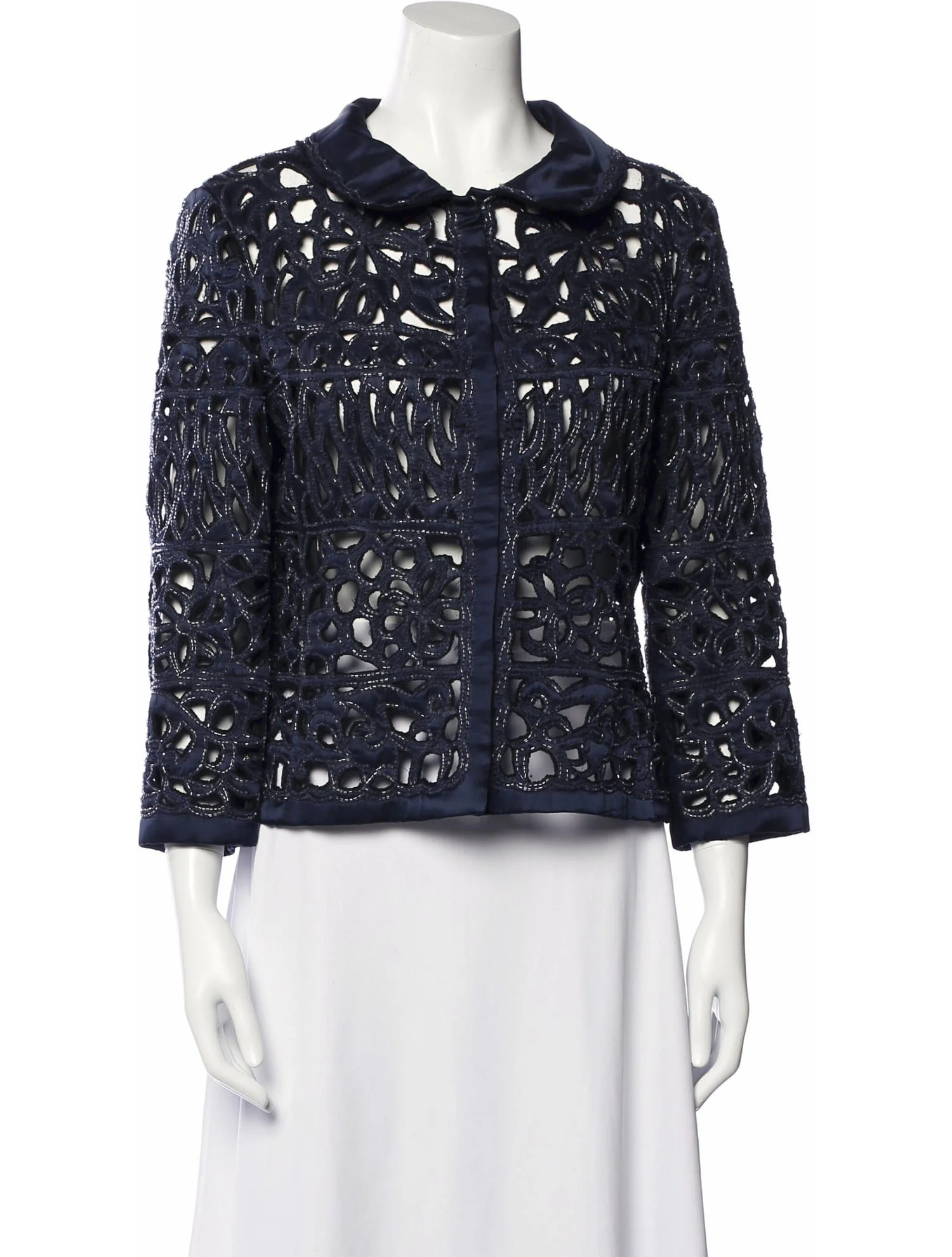 Alberta Ferretti Cut Out Beaded Jacket