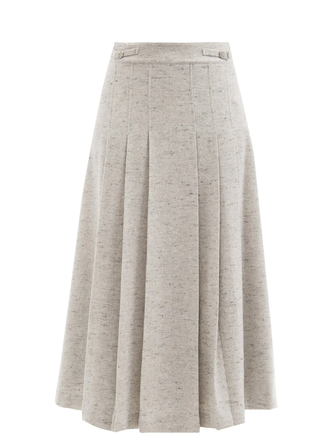 Gabriela Hearst Wesley Pleated Cashmere Midi Skirt