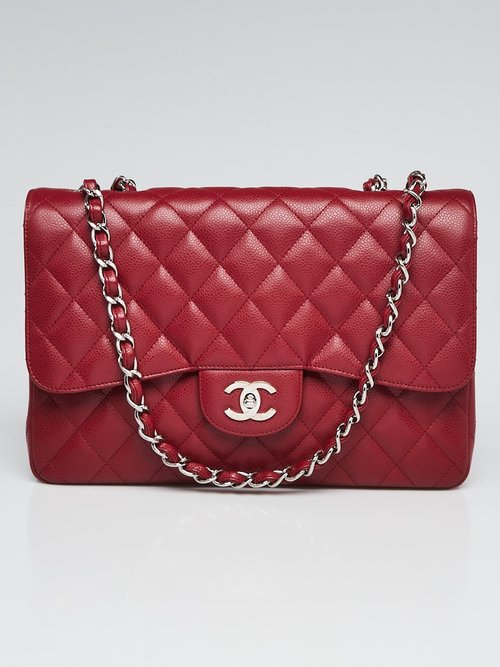Chanel Classic Jumbo Large Bag in Dark Red — UFO No More