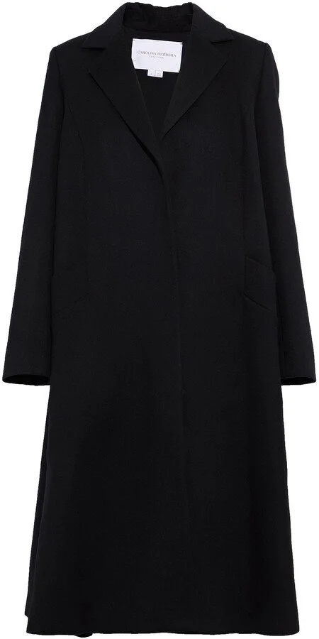 Carolina Herrera Oversized Wool and Cashmere-Blend Felt Coat in Black