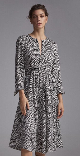 Pedro Del Hierro Houndstooth Belted Midi Dress — UFO No