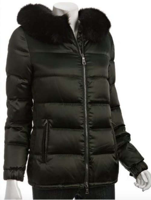 Prada Fur Trim Quilted Coat