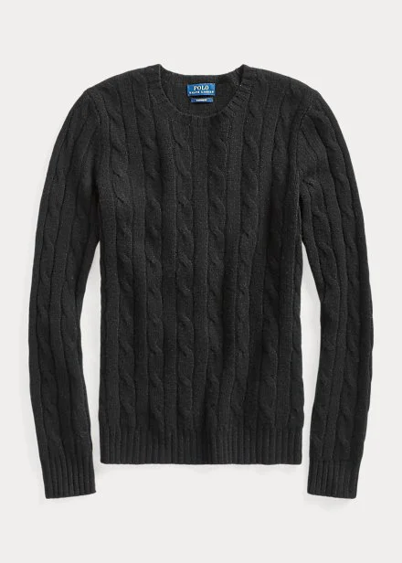 Polo Ralph Lauren Cable-Knit Cashmere Sweater in Black
