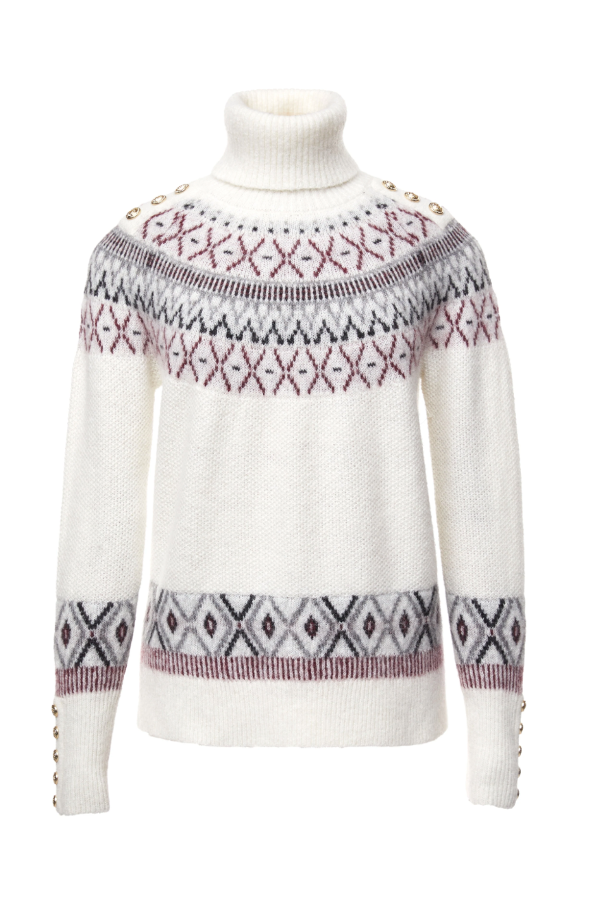Holland Cooper Fairisle Knit Sweater in Cream