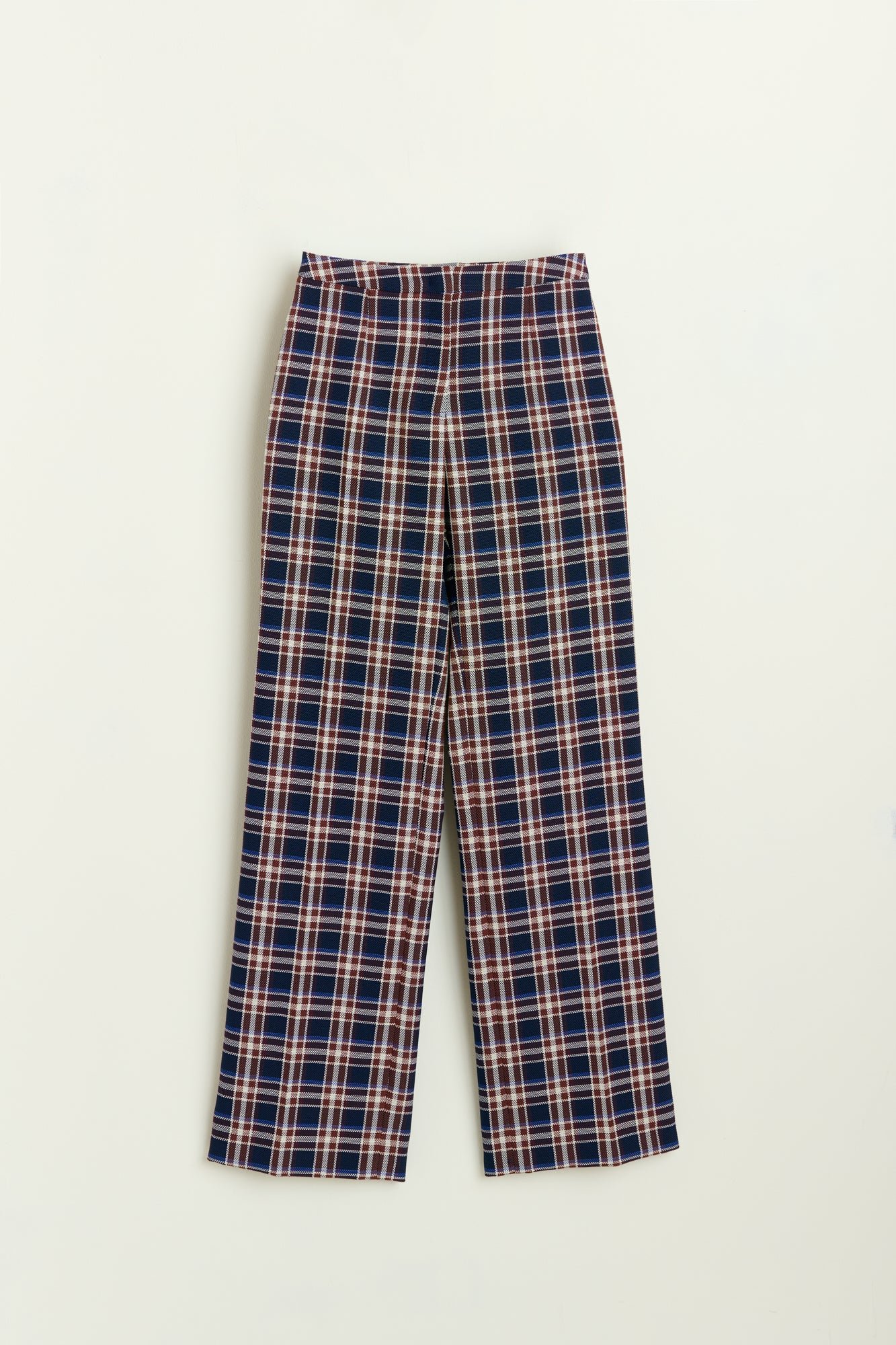 Natan Rhum Trousers in Navy Blue Checks