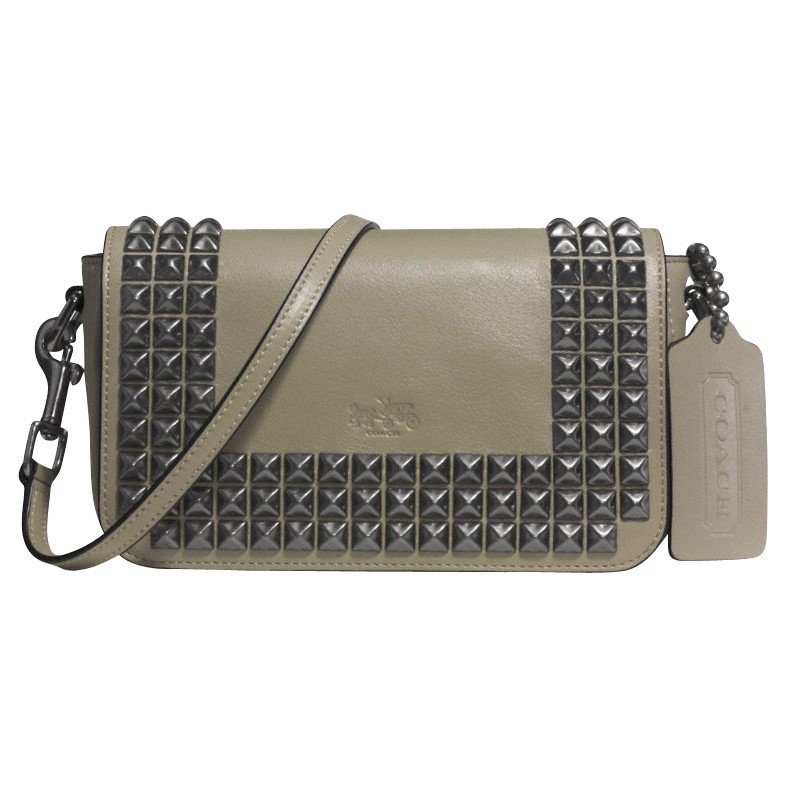 Coach Bleecker Penny Crossbody Studded Leather Bag in Green