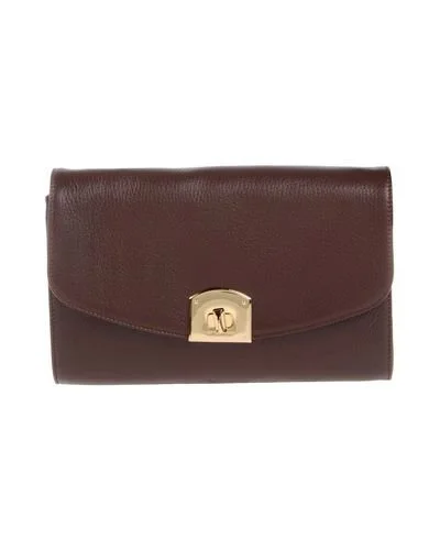 Sergio Rossi Flap Clutch in Brown Suede