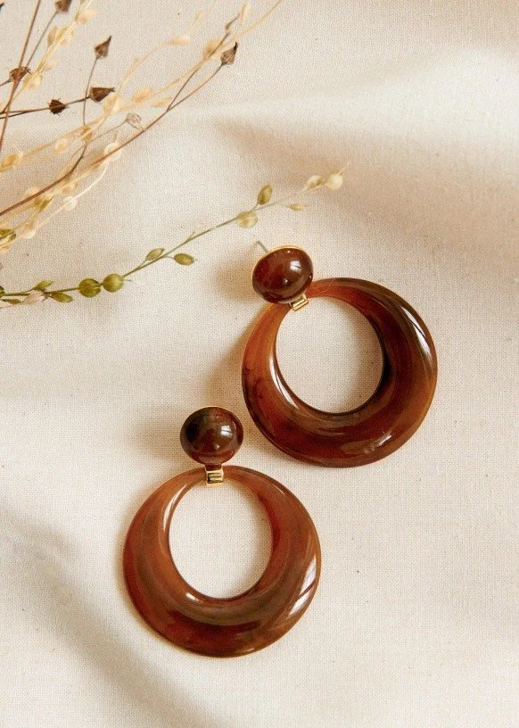 Sézane Gabrielle Earrings in Coffee