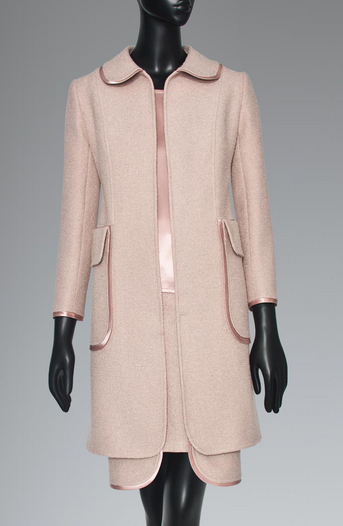 Felipe Varela Satin Trimmed Coat in Blush Pink