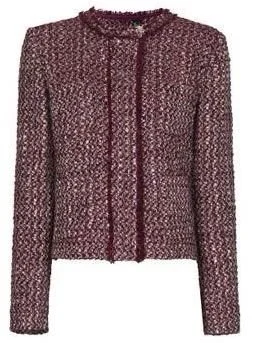 Mango Burgundy Bouclé Jacket