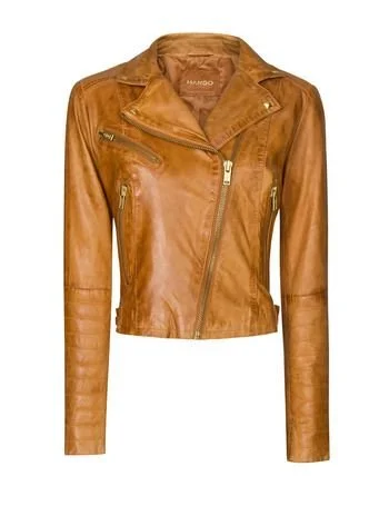 Mango Cognac Leather Jacket