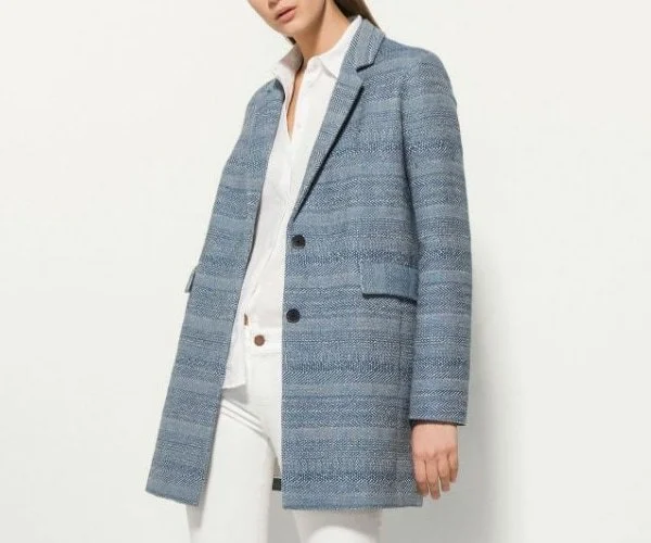 Massimo Dutti Textured Striped Coat