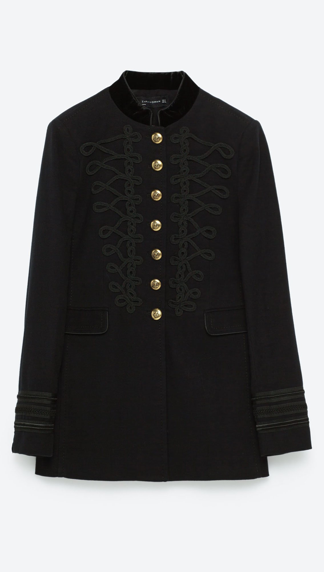 zara black military jacket