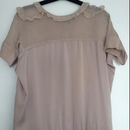 Adolfo Dominguez Pintuck Detail Frilled Top