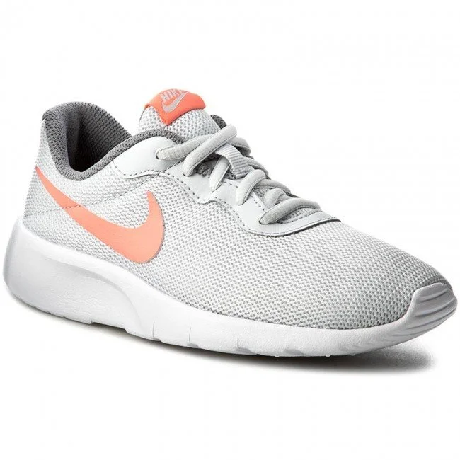 Nike Tanjun Shoes in Pure Platinum / Lava Glow