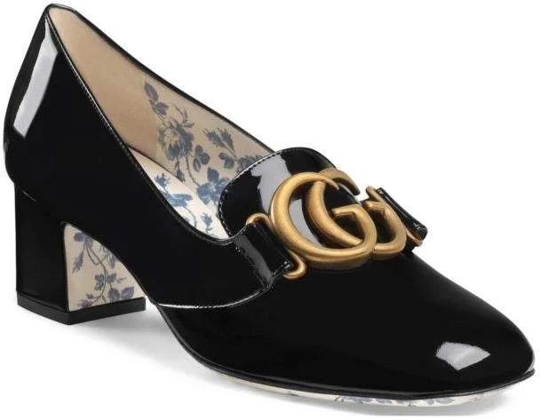 Gucci Victoire 55 Pumps in Black Patent Leather