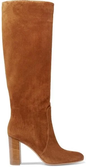 Gianvito Rossi 80 Suede Knee Boots in Brown