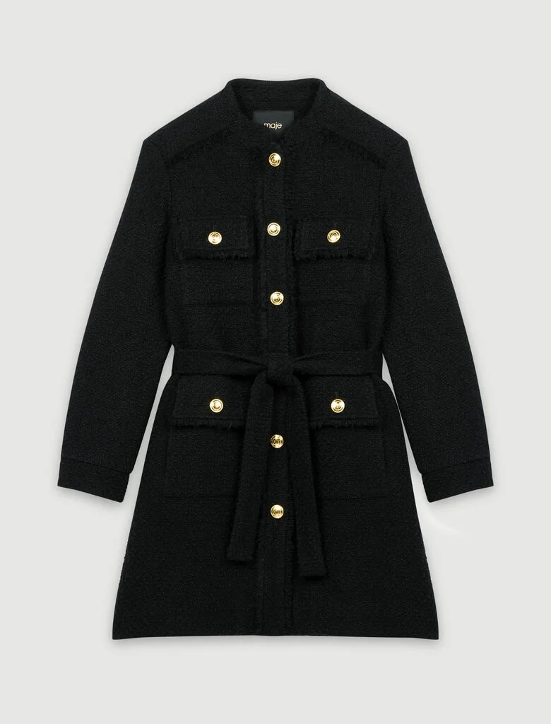 Maje Gamon Coat in Black