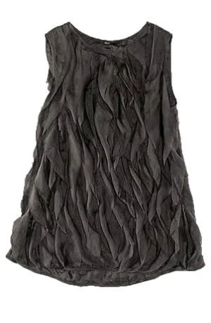 Hugo Boss Sleeveless Ruffle Top in Black