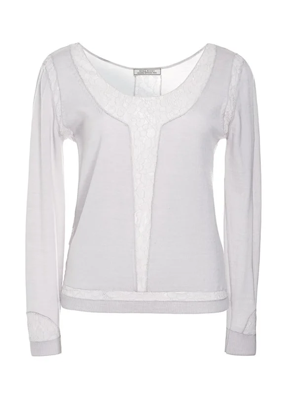 Nina Ricci Lace Inserts Merino Sweater