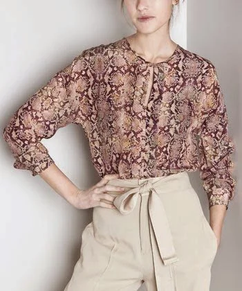 Uterque Animal Print Chiffon Blouse