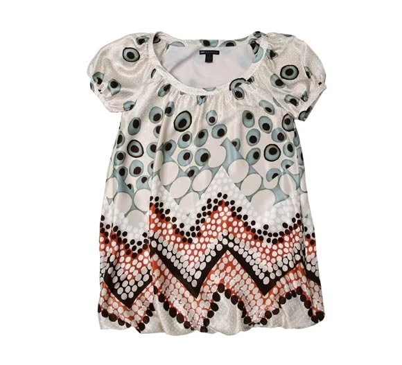 Mango White Silk Printed Tunic