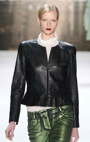 Blacky Dress Leather Peplum Jacket