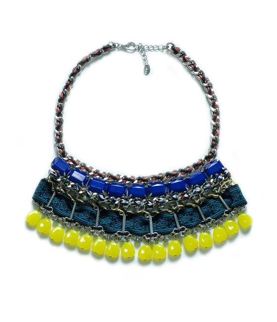 Zara Metal Woven Stone Necklace.jpg