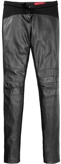 Hugo Boss Ponte and Leather Trousers in Black