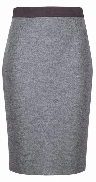 Carolina Herrera Cashmere Pencil Skirt in Grey
