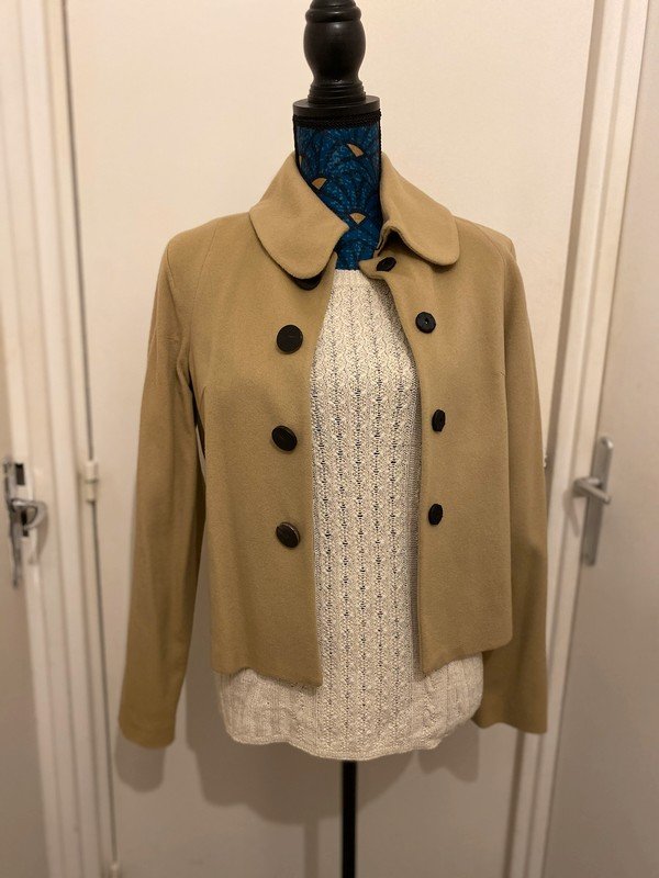 Armand Basi Cropped Wool Jacket in Sand