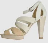 Magrit Strappy Platform Sandals in White Leather