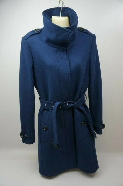 Burberry Gibbsmore Funnel Collar Trench Coat in Blue