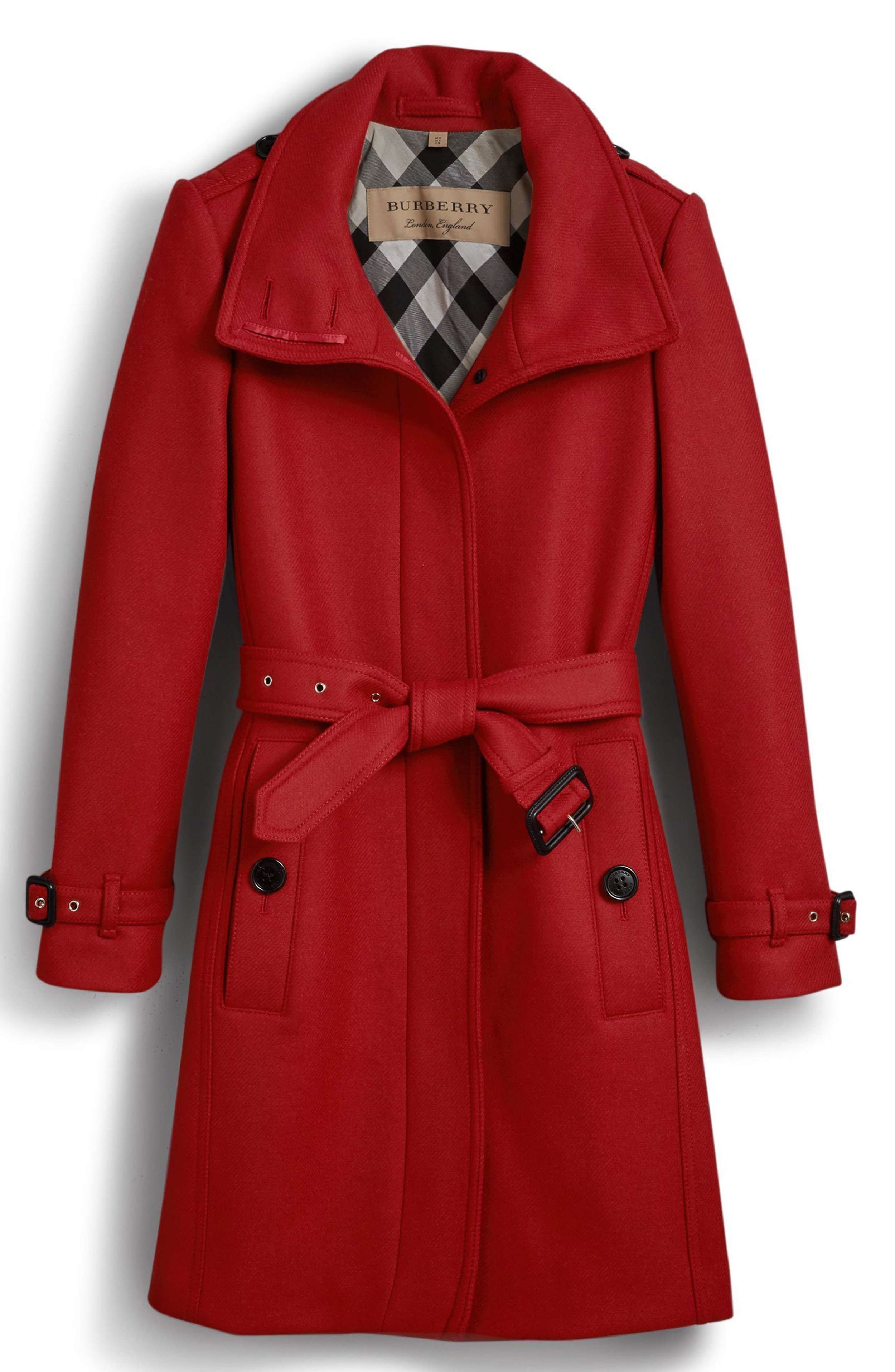 Burberry Funnel Collar Trench Coat Red — UFO No More