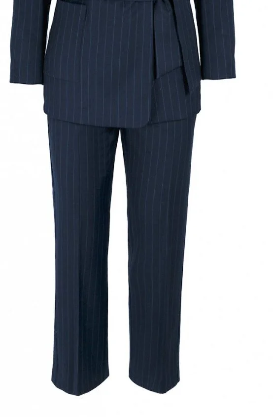 Inés Martin Alcalde Pinstripe Tuxedo Trousers in Navy