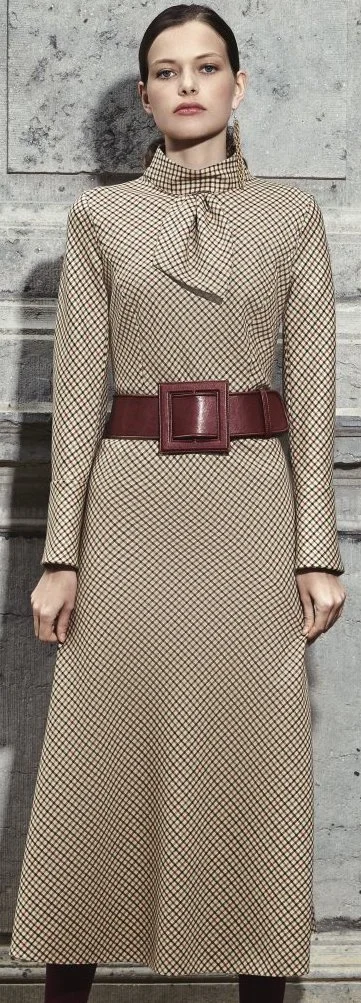 Natan Couture Franka Dress in Plaid Check