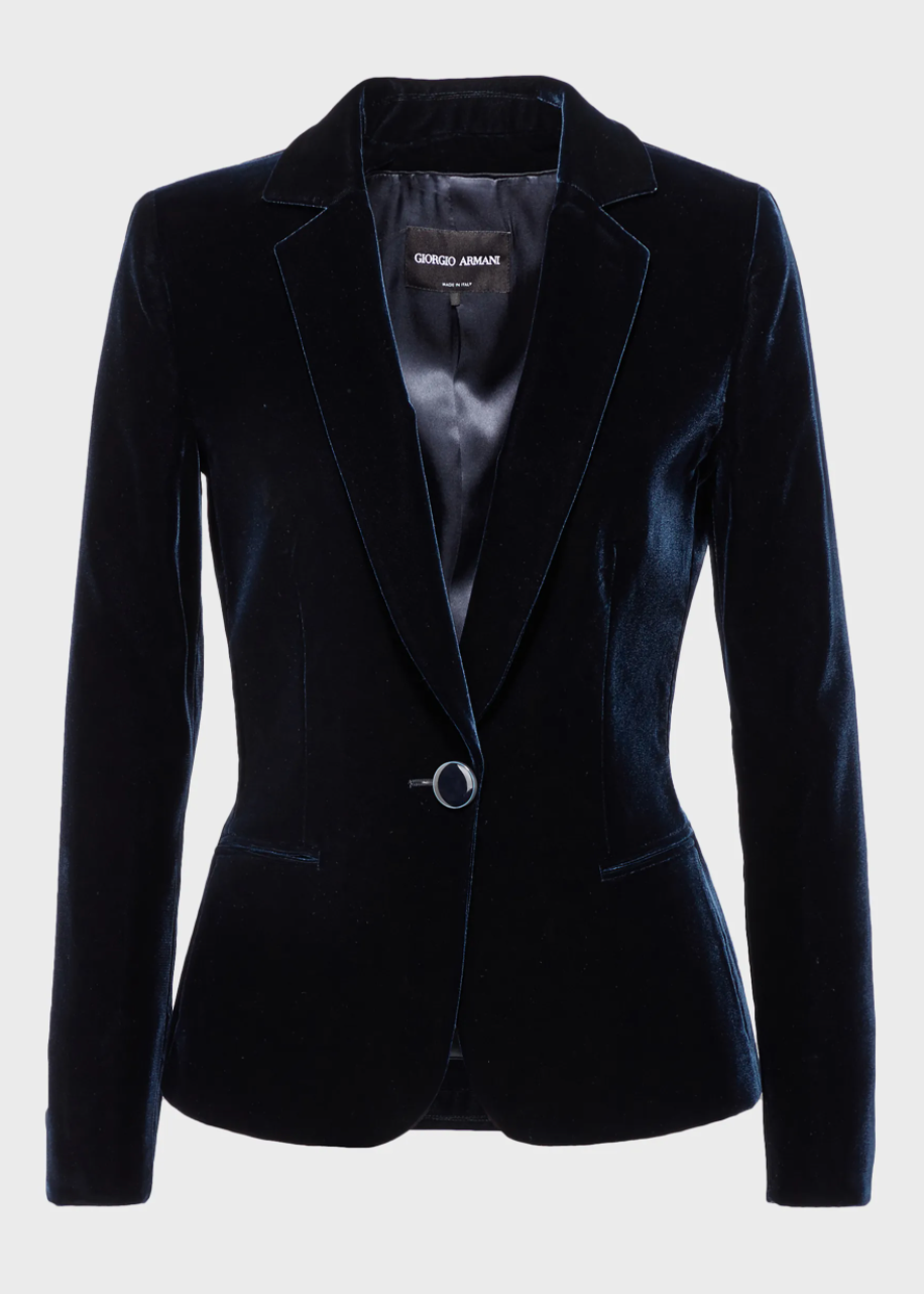 Giorgio Armani Single-Breasted Jacket with Jewel Button Detail in 