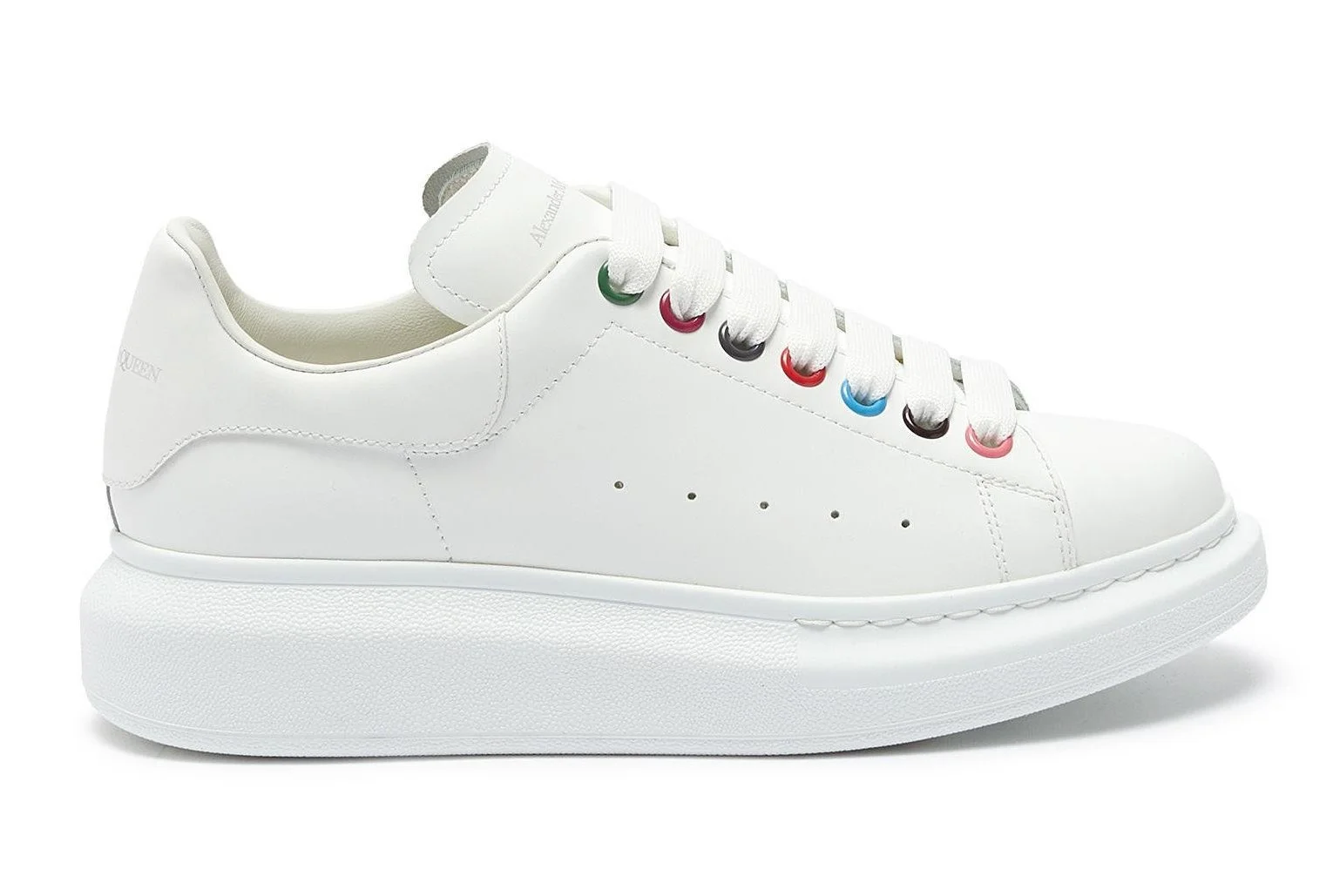 Alexander McQueen Larry Oversized Sneakers in White/Rainbow