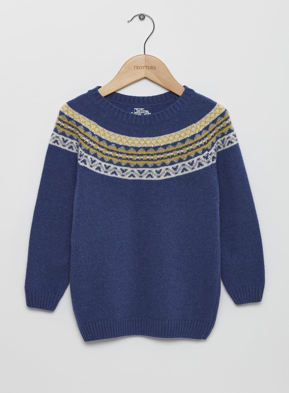 Thomas Brown Frankie Fair Isle Jumper in Navy Blue