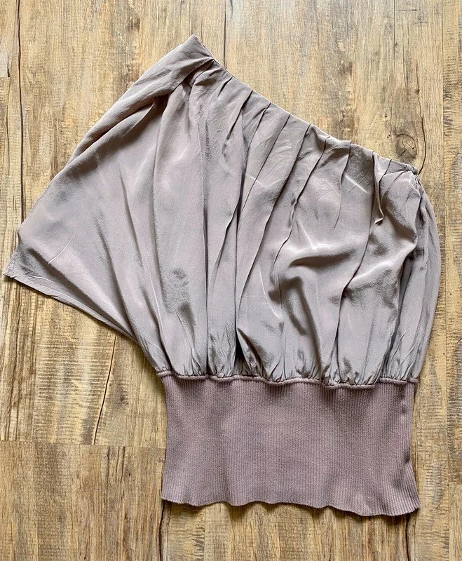 Adolfo Dominguez One-Shoulder Pleated Top