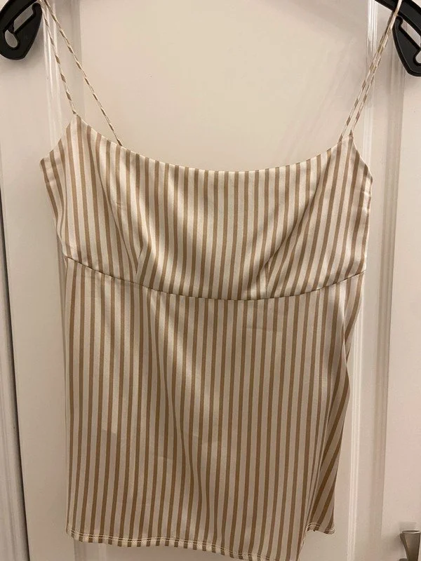 Adolfo Dominguez Gold Stripes Satin Top