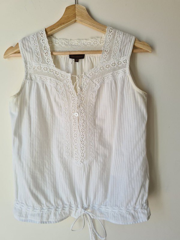 Adolfo Dominguez Sleeveless Lace Insert Top