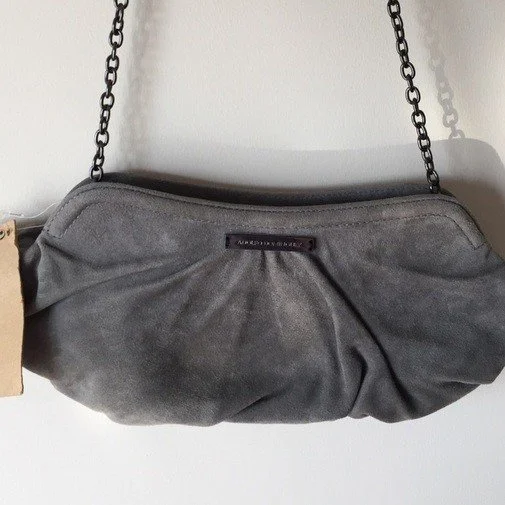 Adolfo Dominguez Grey Suede Bag