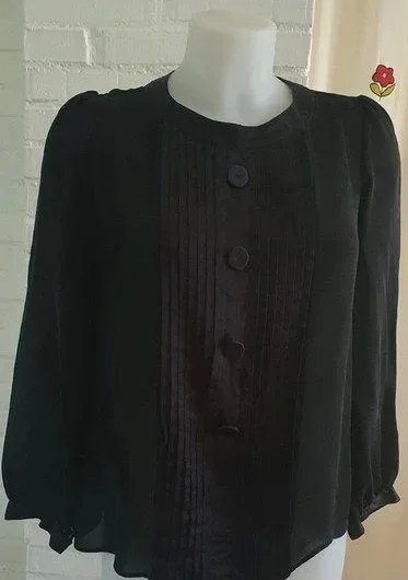 Angel Schlesser Pleated Front Blouse in White