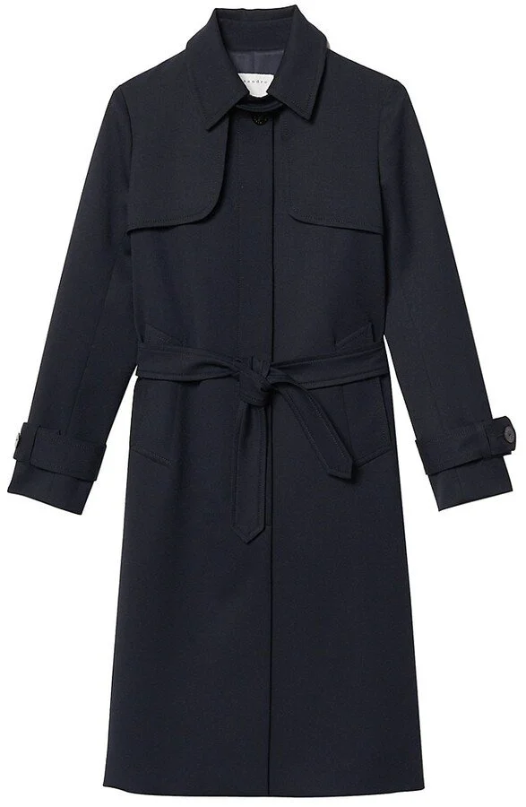 Sandro Pleated Inset Trench Coat