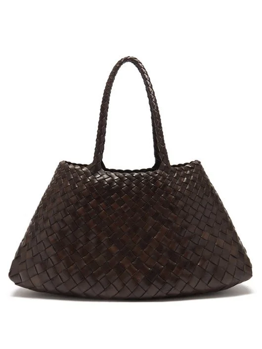 Dragon Diffusion Santa Croce Woven-Leather Tote in Brown