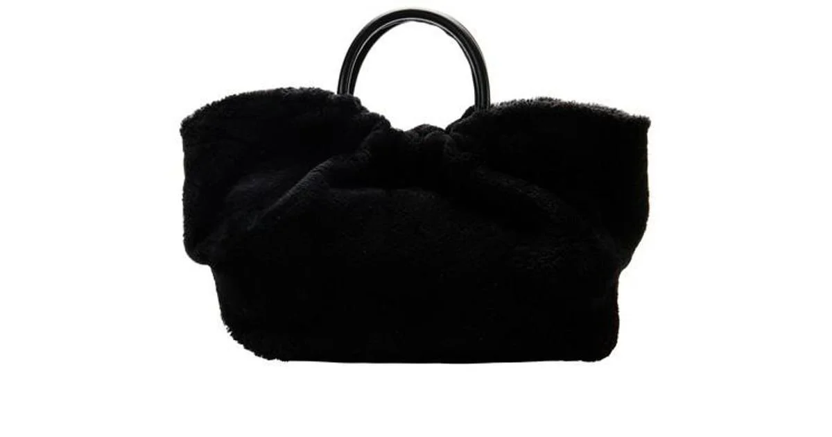 Demellier London Los Angeles Bag in Black Shearling