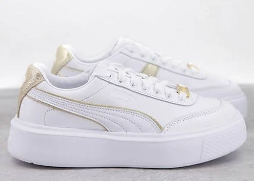 Puma Oslo Maja Sneakers in White and Gold