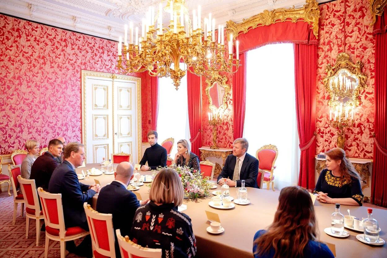 King Willem-Alexander and Queen Maxima meet people from the Ukrainian community in the Netherlands