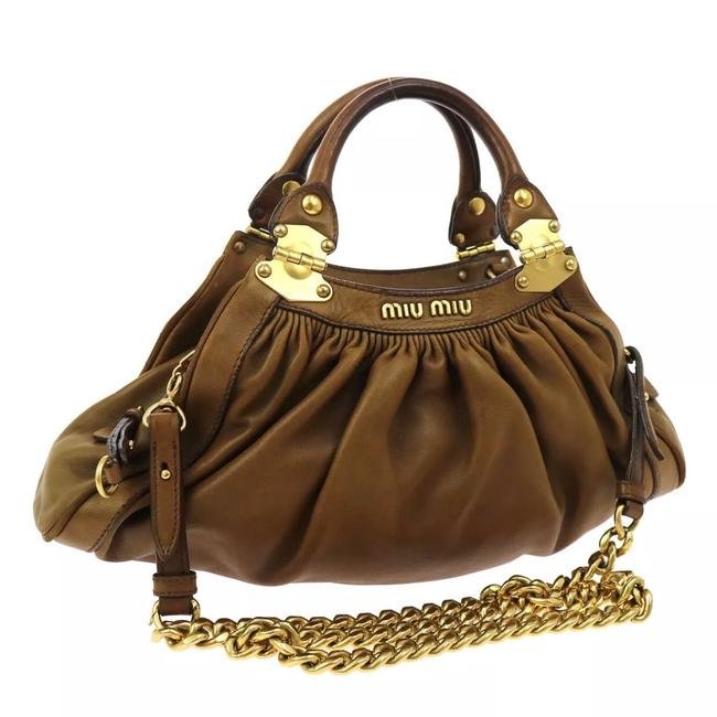 Miu Miu Leather Handle Bag - Brown Handle Bags, Handbags